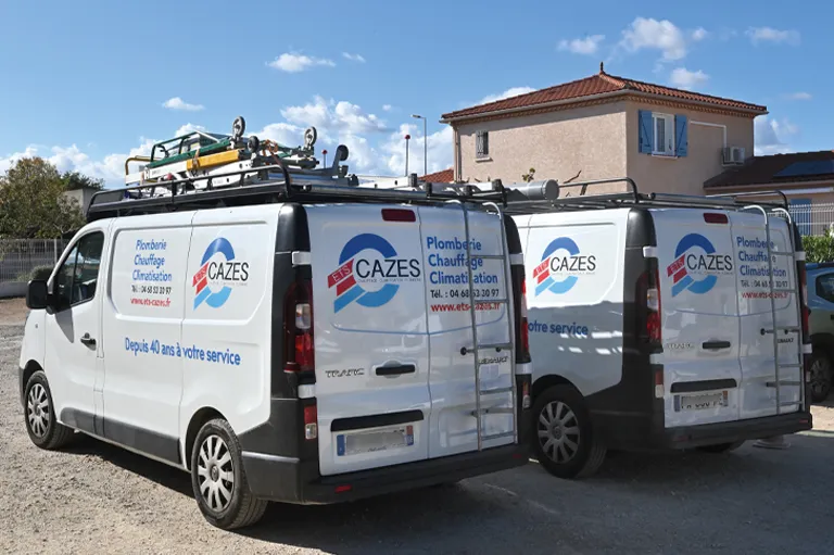 Photo camion Cazes plombier chauffagiste climaticien a Toulouges 66