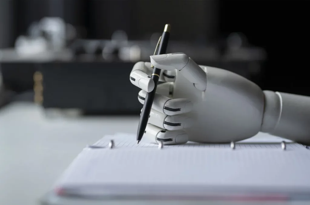 redaction rapide offre emploi main robotique IA intelligence artificielle
